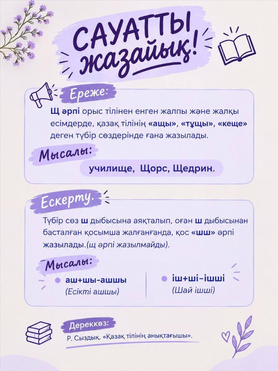 «Щ» или «шш»: одно простое правило, которое поможет писать по-казахски грамотнее