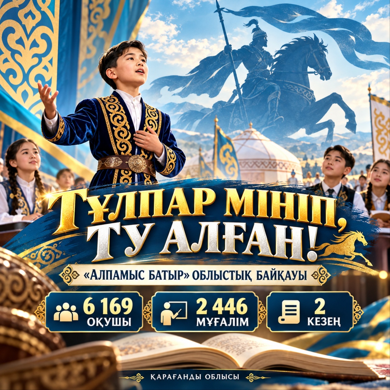 «Тұлпар мініп, ту алған!»: на областной конкурс зарегистрировались более 6 тысяч школьников