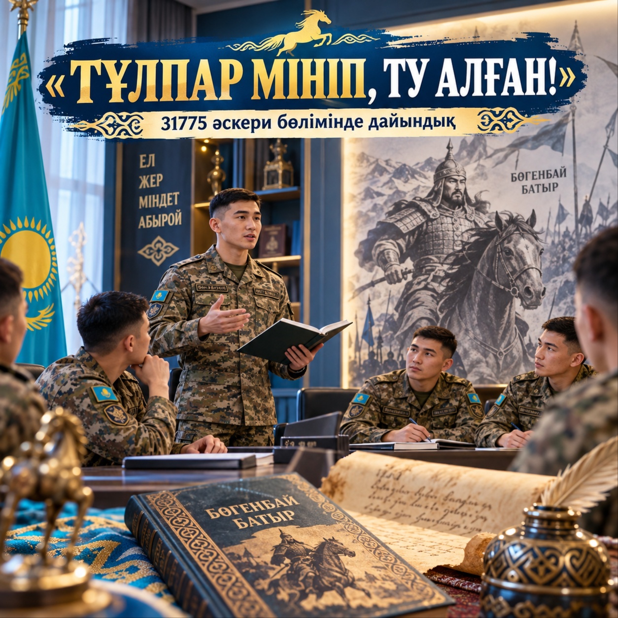 В региональном военном командовании «Астана» обсудили подготовку к конкурсу «Тұлпар мініп, ту алған!»